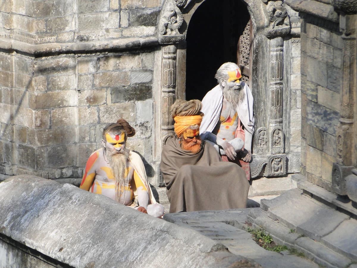 Sadhus In Pashupatinath Temple Area