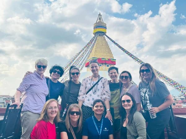 Guide Sobita With Tourist While On Kathmandu Full Day Tour