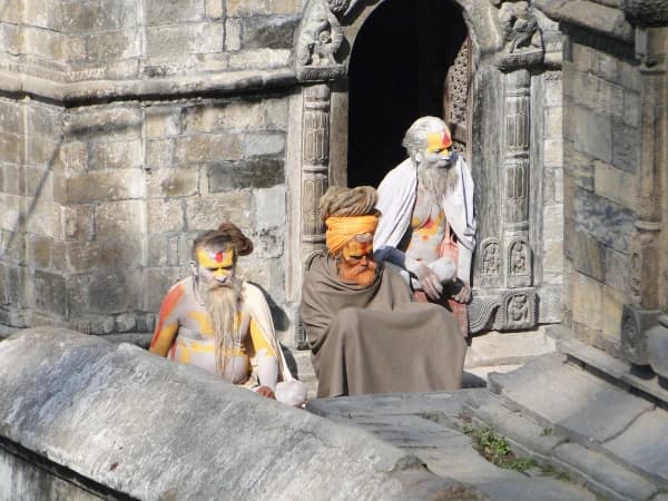 Sadhus In Pashupatinath Temple Area