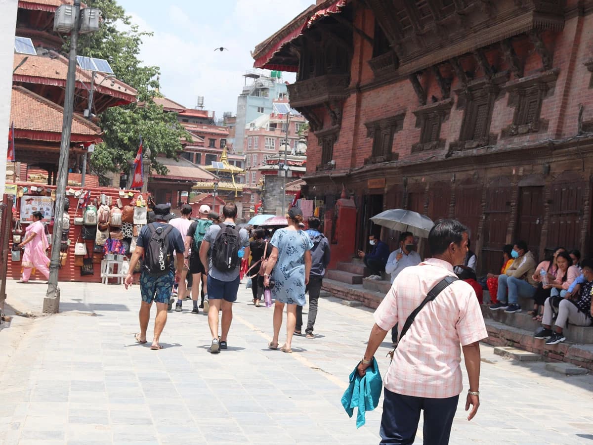 Tourist Visiting Kathmandu Durbar Square With Outfitter Himalaya