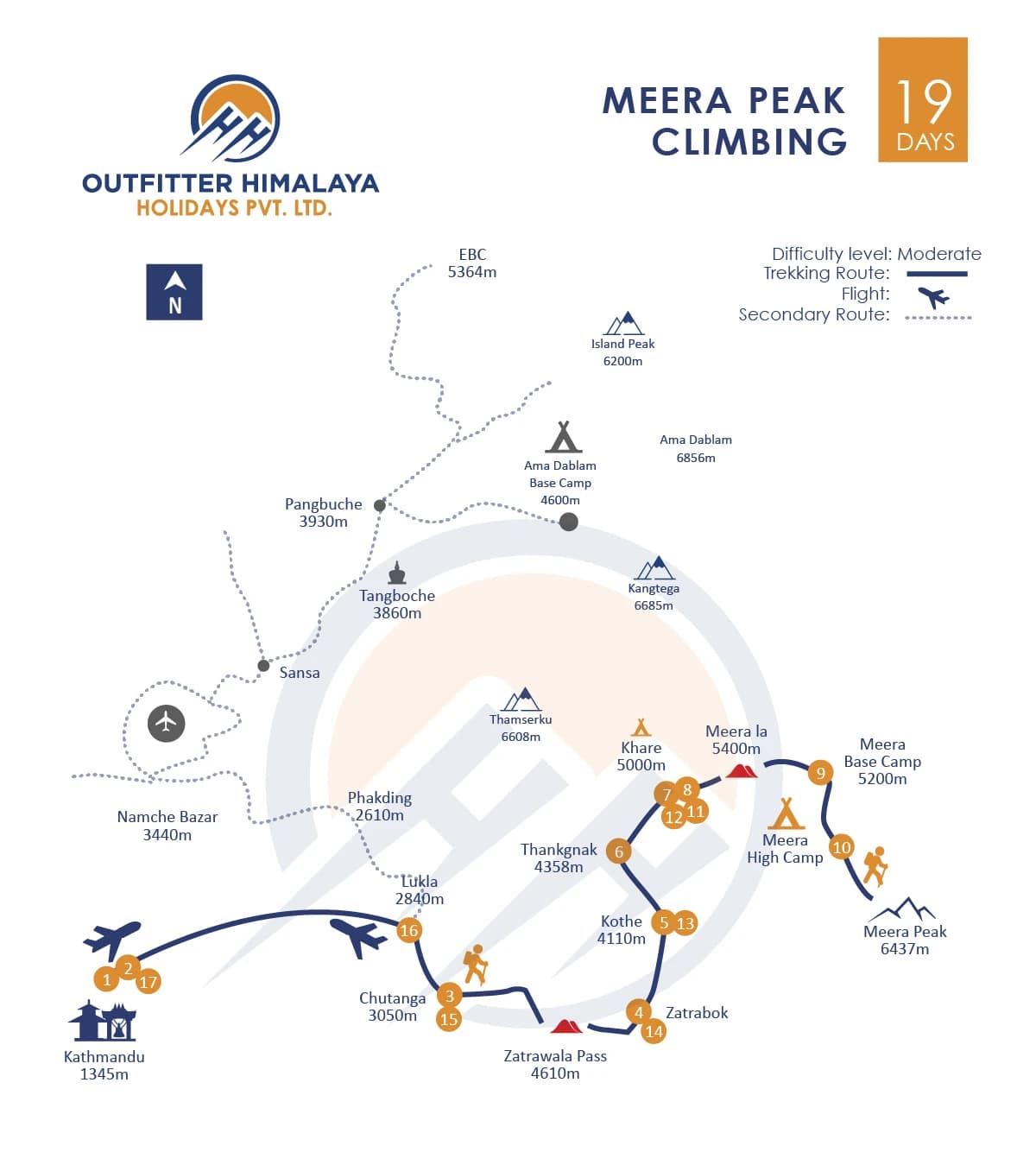 Mera Peak Climbing route map