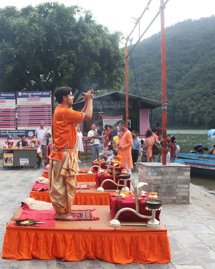 Expereince the Aarati in Barahi Ghat, Pokhara