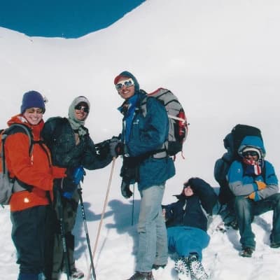 Arjun With Tourist In On The Wayt Thorong La Pass