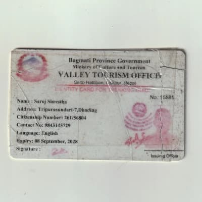 Saroj Trekking Guide Licence